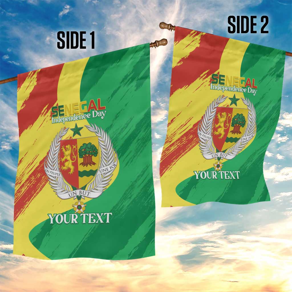 Afro Senegal Independence Day Garden Flag Coat Of Arms Grunge Style
