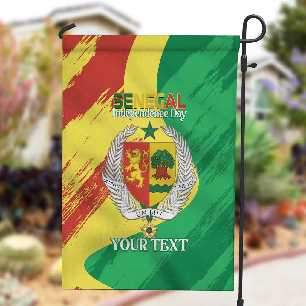 Afro Senegal Independence Day Garden Flag Coat Of Arms Grunge Style
