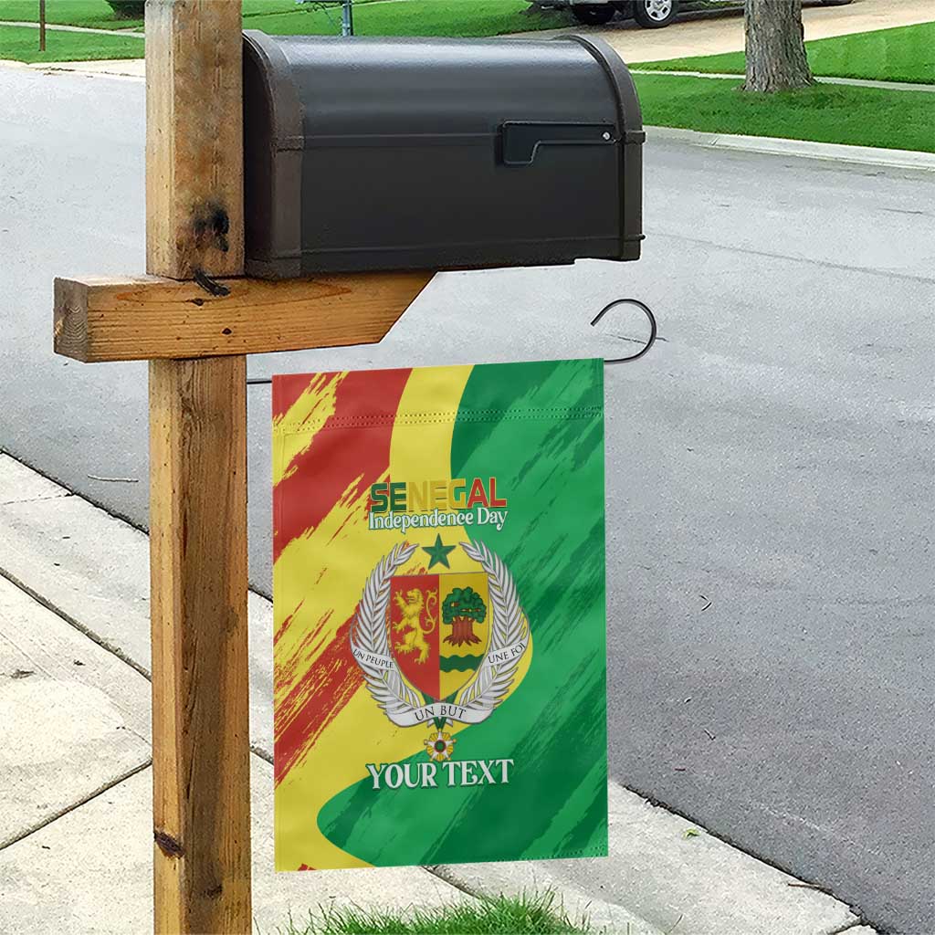 Afro Senegal Independence Day Garden Flag Coat Of Arms Grunge Style