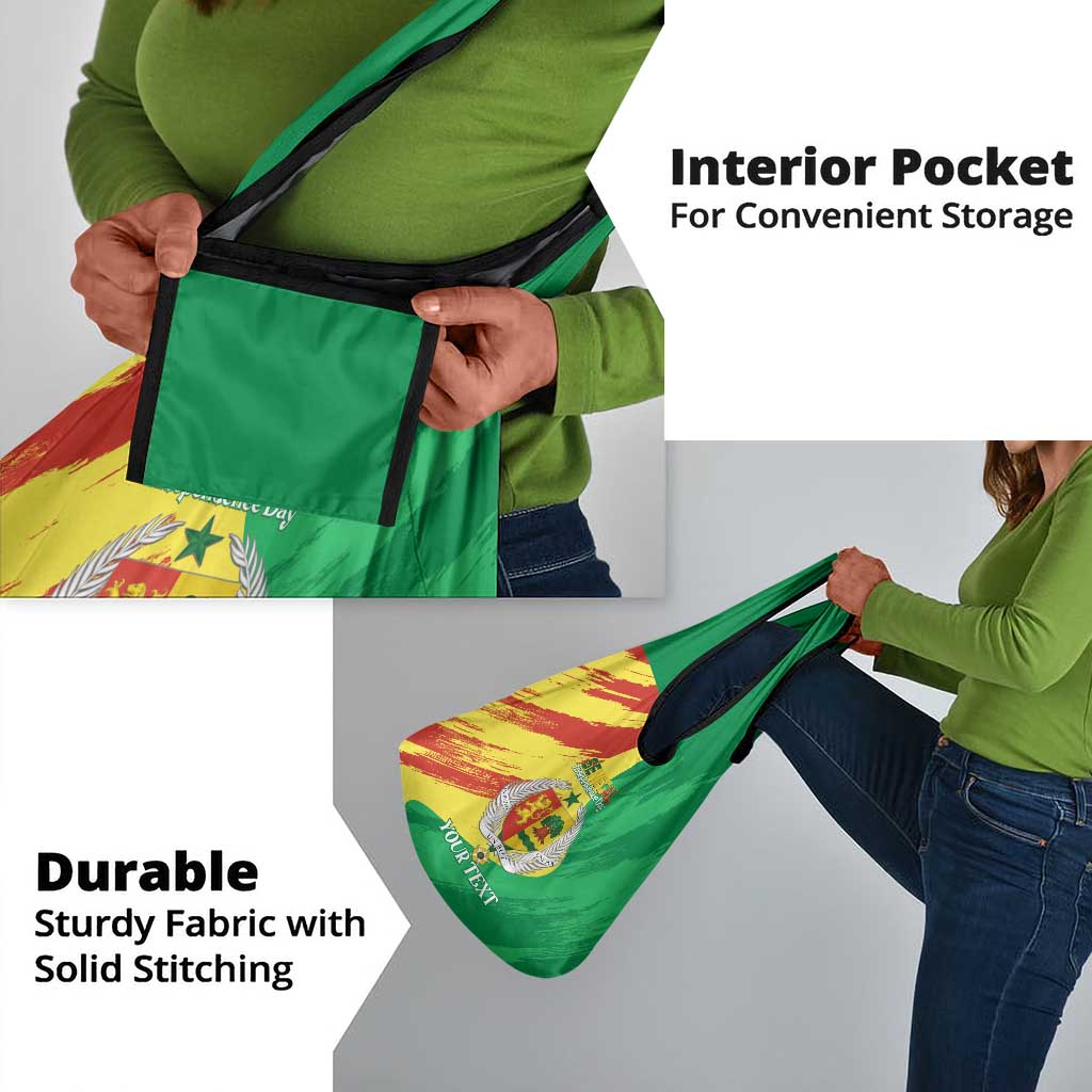 Afro Senegal Independence Day Grocery Bag Coat Of Arms Grunge Style