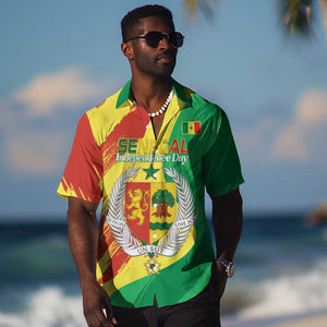 Afro Senegal Independence Day Hawaiian Shirt Coat Of Arms Grunge Style