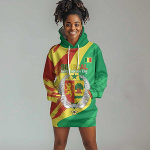 Afro Senegal Independence Day Hoodie Dress Coat Of Arms Grunge Style
