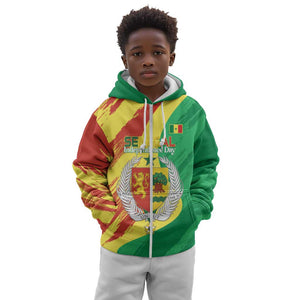 Afro Senegal Independence Day Kid Hoodie Coat Of Arms Grunge Style