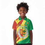 Afro Senegal Independence Day Kid Polo Shirt Coat Of Arms Grunge Style