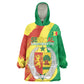 Afro Senegal Independence Day Kid Wearable Blanket Hoodie Coat Of Arms Grunge Style
