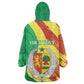Afro Senegal Independence Day Kid Wearable Blanket Hoodie Coat Of Arms Grunge Style