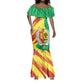 Afro Senegal Independence Day Mermaid Dress Coat Of Arms Grunge Style