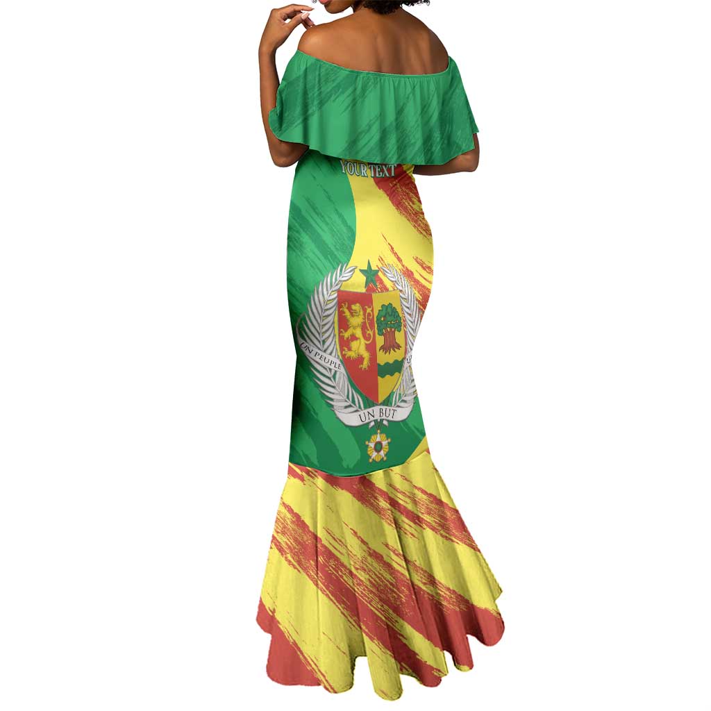 Afro Senegal Independence Day Mermaid Dress Coat Of Arms Grunge Style