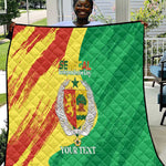 Afro Senegal Independence Day Quilt Coat Of Arms Grunge Style