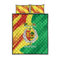 Afro Senegal Independence Day Quilt Bed Set Coat Of Arms Grunge Style