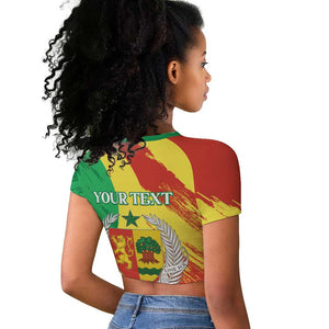 Afro Senegal Independence Day Raglan Cropped T shirt Coat Of Arms Grunge Style