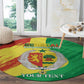 Afro Senegal Independence Day Round Carpet Coat Of Arms Grunge Style