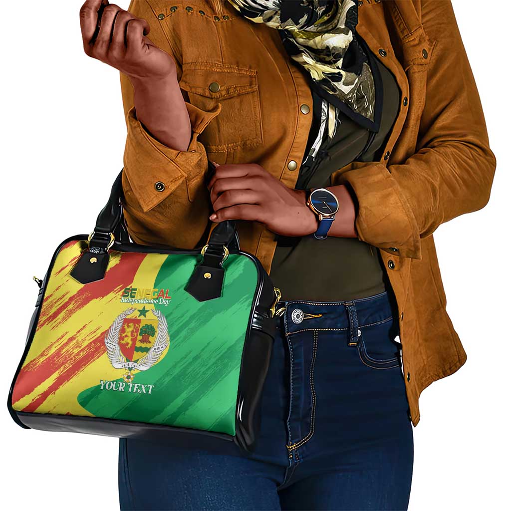 Afro Senegal Independence Day Shoulder Handbag Coat Of Arms Grunge Style