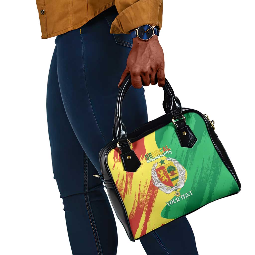 Afro Senegal Independence Day Shoulder Handbag Coat Of Arms Grunge Style