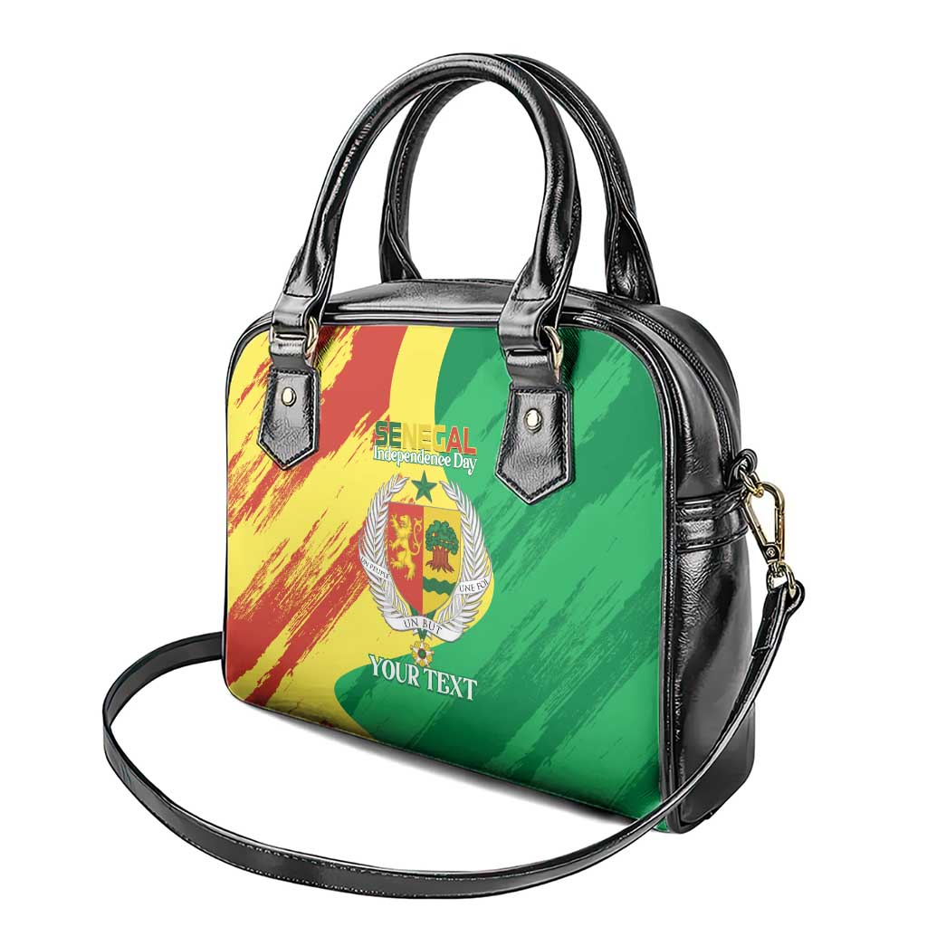 Afro Senegal Independence Day Shoulder Handbag Coat Of Arms Grunge Style