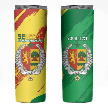 Afro Senegal Independence Day Skinny Tumbler Coat Of Arms Grunge Style
