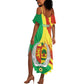 Afro Senegal Independence Day Summer Maxi Dress Coat Of Arms Grunge Style