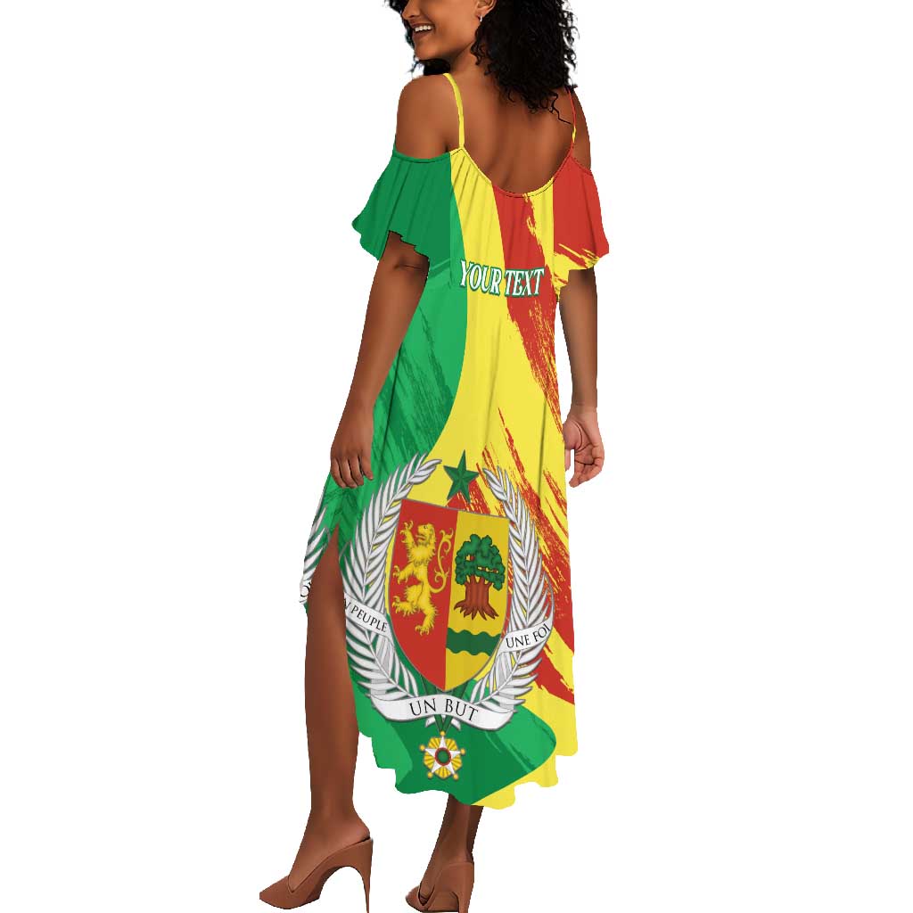 Afro Senegal Independence Day Summer Maxi Dress Coat Of Arms Grunge Style