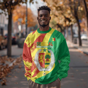 Afro Senegal Independence Day Sweatshirt Coat Of Arms Grunge Style