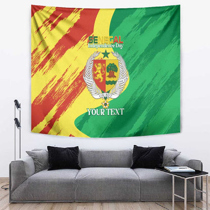 Afro Senegal Independence Day Tapestry Coat Of Arms Grunge Style