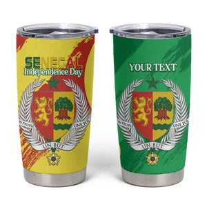 Afro Senegal Independence Day Tumbler Cup Coat Of Arms Grunge Style