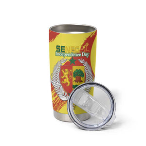 Afro Senegal Independence Day Tumbler Cup Coat Of Arms Grunge Style