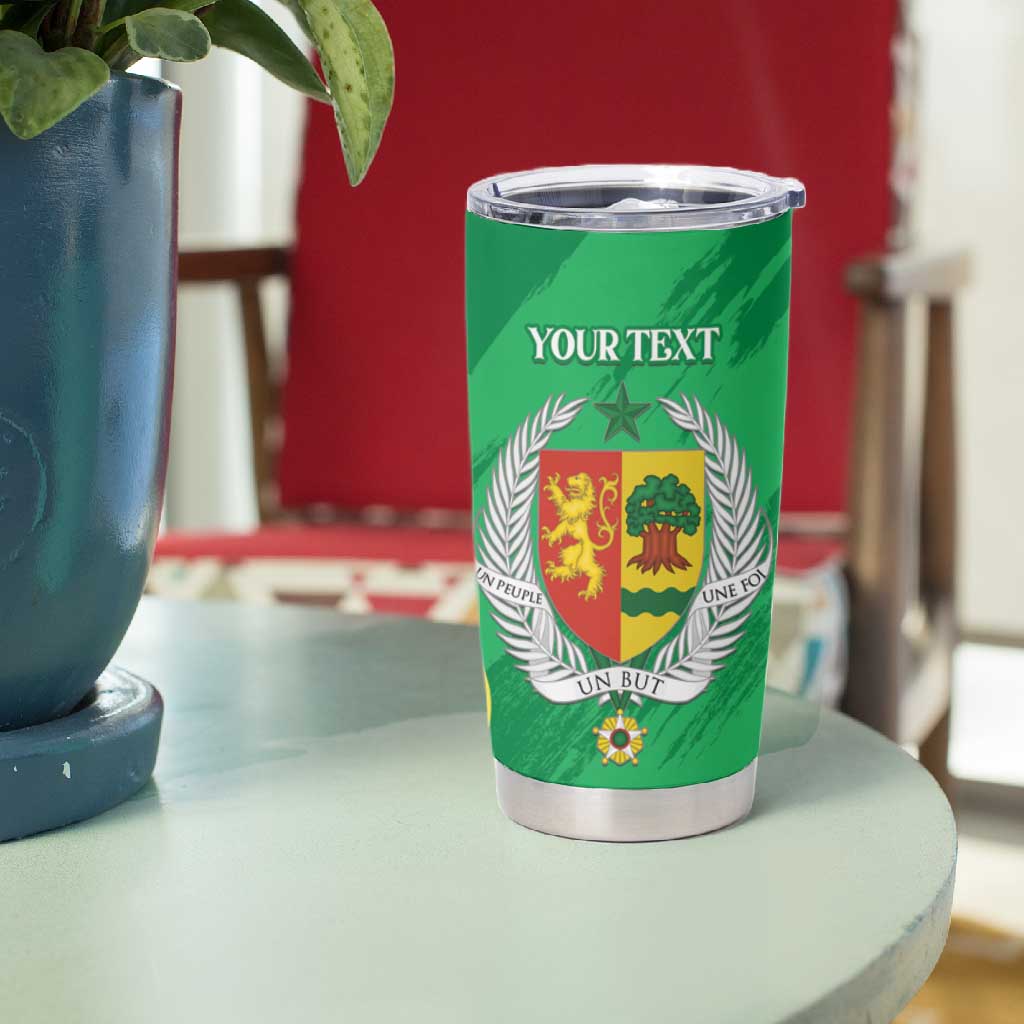 Afro Senegal Independence Day Tumbler Cup Coat Of Arms Grunge Style