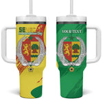 Afro Senegal Independence Day Tumbler With Handle Coat Of Arms Grunge Style