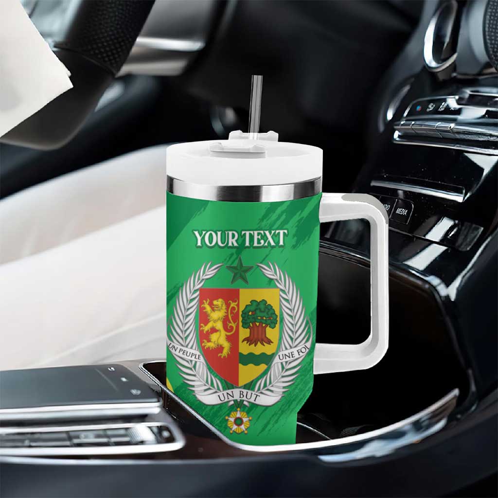 Afro Senegal Independence Day Tumbler With Handle Coat Of Arms Grunge Style