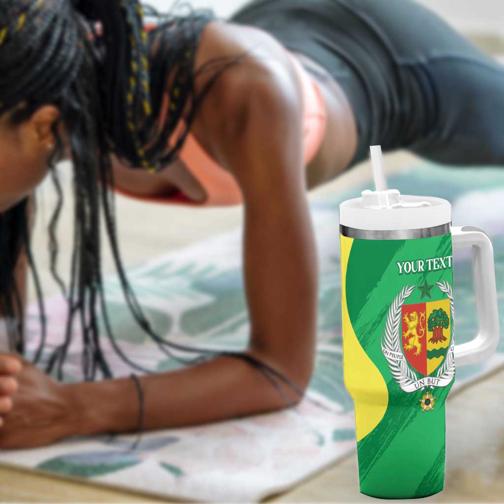 Afro Senegal Independence Day Tumbler With Handle Coat Of Arms Grunge Style