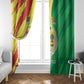 Afro Senegal Independence Day Window Curtain Coat Of Arms Grunge Style