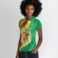 Afro Senegal Independence Day Women Polo Shirt Coat Of Arms Grunge Style