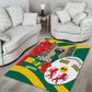 Republique Togolaise Monument de l'Independance Area Rug African Pinkish Rose Coat Of Arms