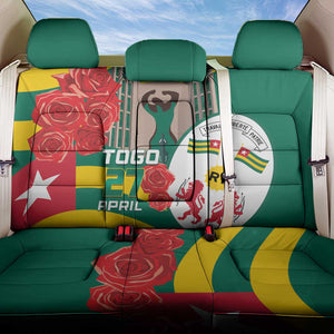 Republique Togolaise Monument de l'Independance Back Car Seat Cover African Pinkish Rose Coat Of Arms