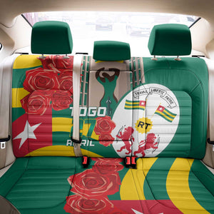 Republique Togolaise Monument de l'Independance Back Car Seat Cover African Pinkish Rose Coat Of Arms