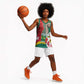 Republique Togolaise Monument de l'Independance Basketball Jersey African Pinkish Rose Coat Of Arms - African Pride