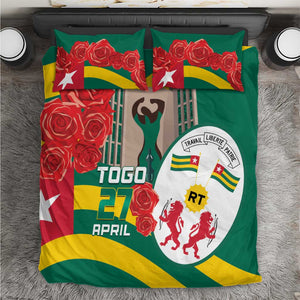 Republique Togolaise Monument de l'Independance Bedding Set African Pinkish Rose Coat Of Arms