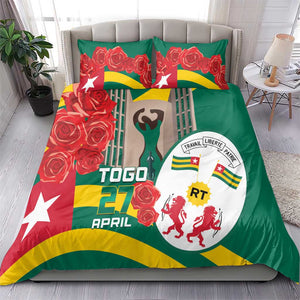 Republique Togolaise Monument de l'Independance Bedding Set African Pinkish Rose Coat Of Arms