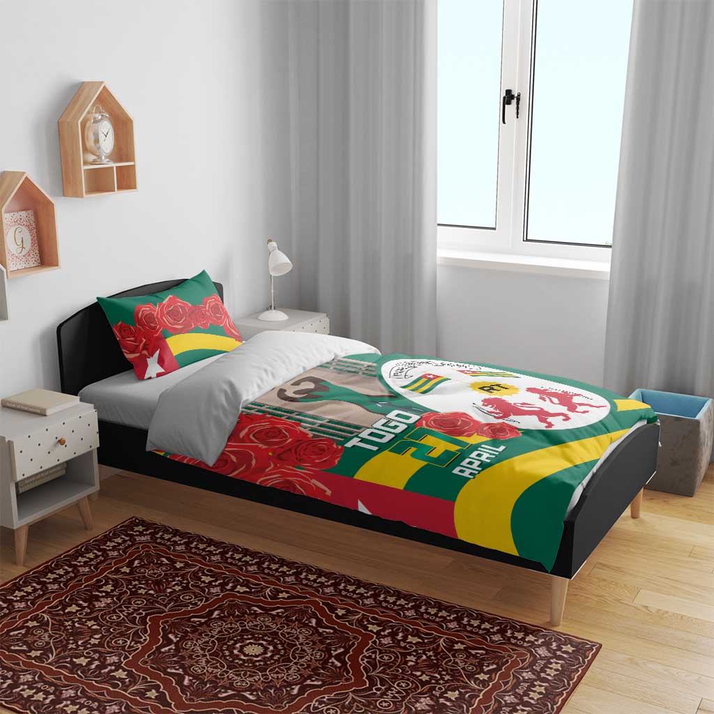 Republique Togolaise Monument de l'Independance Bedding Set African Pinkish Rose Coat Of Arms