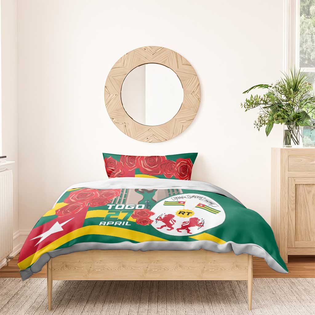 Republique Togolaise Monument de l'Independance Bedding Set African Pinkish Rose Coat Of Arms