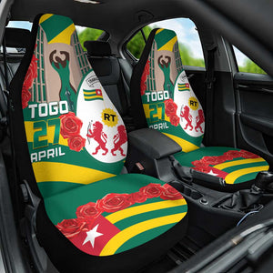 Republique Togolaise Monument de l'Independance Car Seat Cover African Pinkish Rose Coat Of Arms