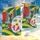 Republique Togolaise Monument de l'Independance Garden Flag African Pinkish Rose Coat Of Arms