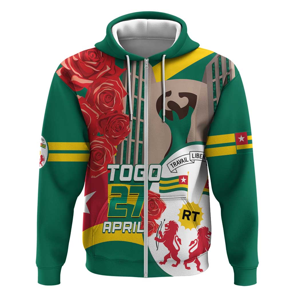 Republique Togolaise Monument de l'Independance Hoodie African Pinkish Rose Coat Of Arms