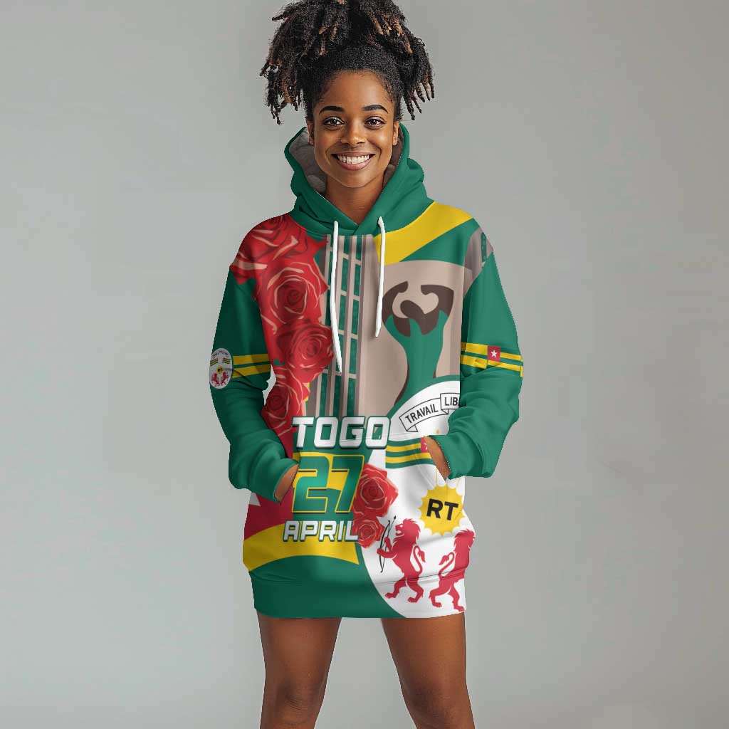 Republique Togolaise Monument de l'Independance Hoodie Dress African Pinkish Rose Coat Of Arms