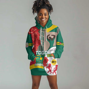 Republique Togolaise Monument de l'Independance Hoodie Dress African Pinkish Rose Coat Of Arms