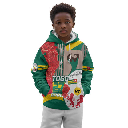 Republique Togolaise Monument de l'Independance Kid Hoodie African Pinkish Rose Coat Of Arms