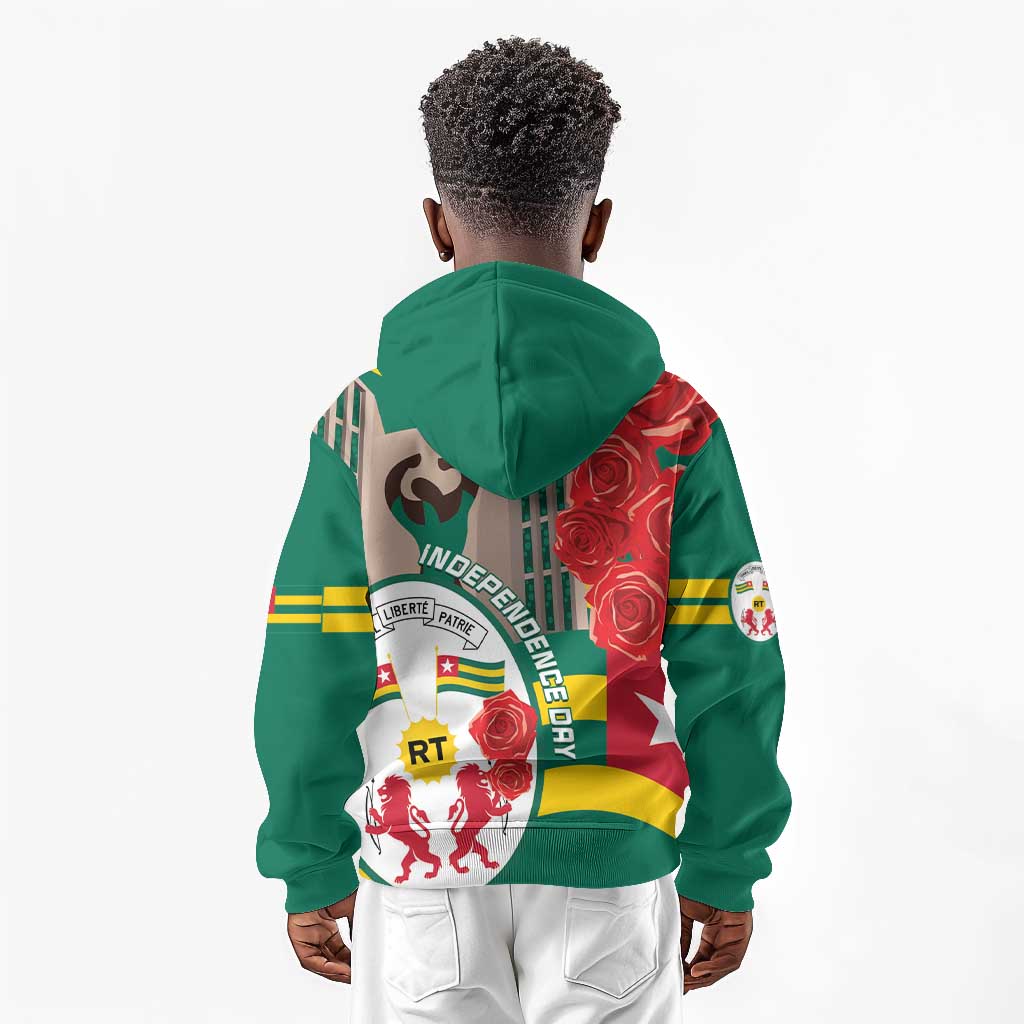 Republique Togolaise Monument de l'Independance Kid Hoodie African Pinkish Rose Coat Of Arms