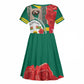 Republique Togolaise Monument de l'Independance Kid Short Sleeve Dress African Pinkish Rose Coat Of Arms