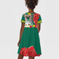 Republique Togolaise Monument de l'Independance Kid Short Sleeve Dress African Pinkish Rose Coat Of Arms