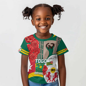 Republique Togolaise Monument de l'Independance Kid T shirt African Pinkish Rose Coat Of Arms